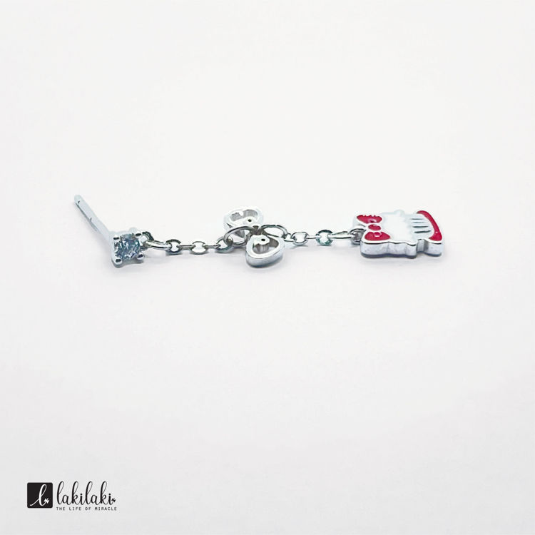 Picture of [925純銀]甜點系列~ Hello Kitty 蝴蝶結杯子蛋糕耳環